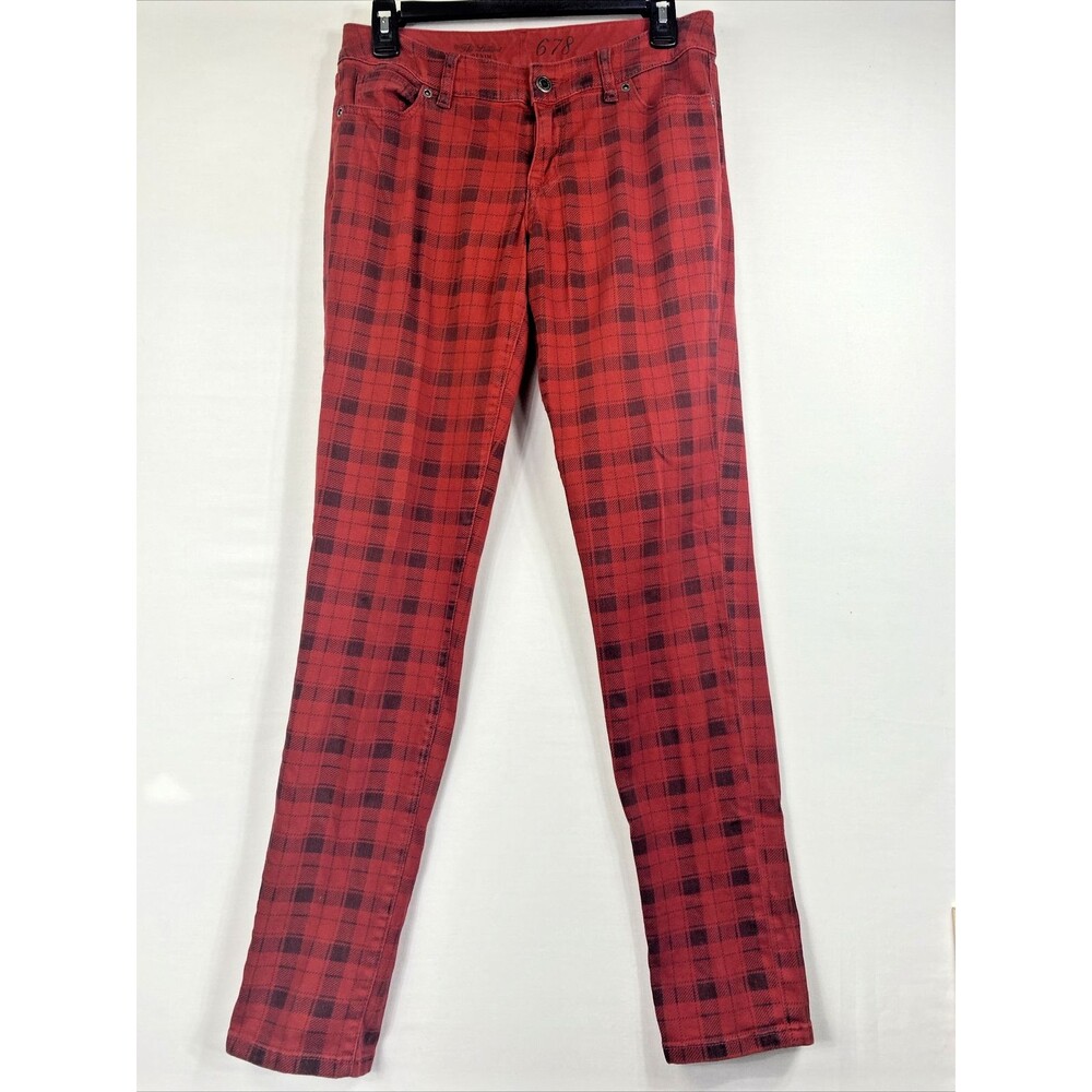 The Limited Denim 678 Jeans Size 6 Red Black Plaid Stretch Skinny Womens Pants